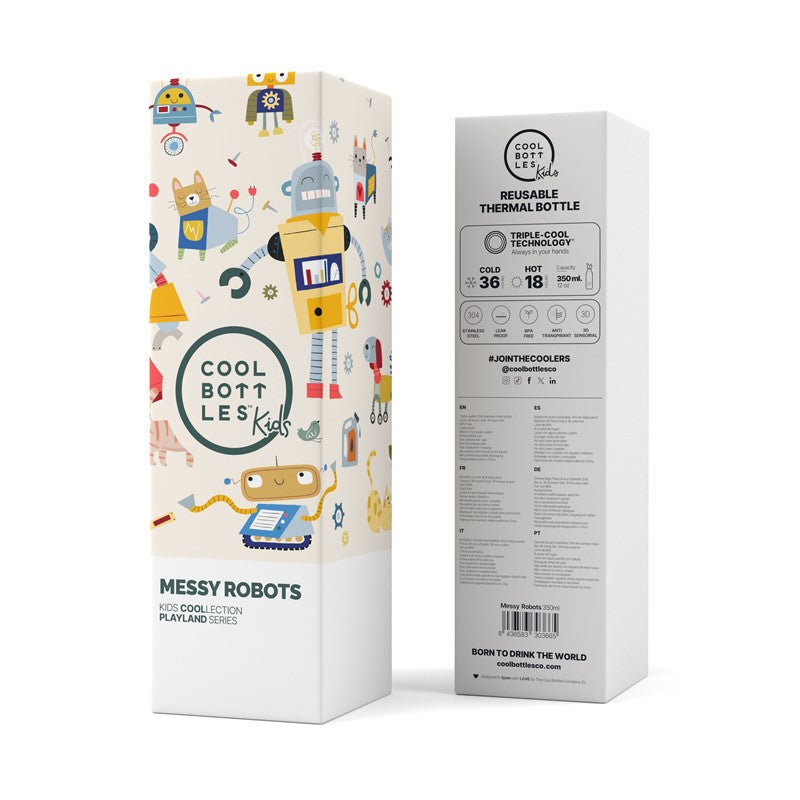 Botella Reutilizable 350ml Messey Robots