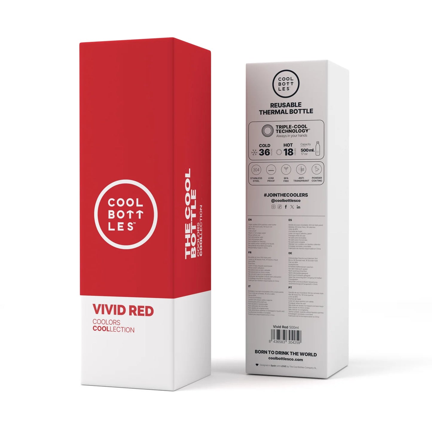 Botella Reutilizable 500ml Vivid Red