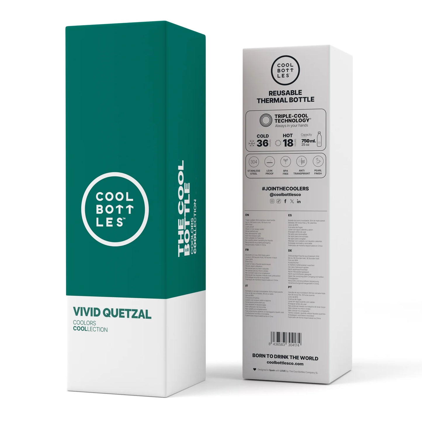 Botella Reutilizable 750ml Vivid Quetzal