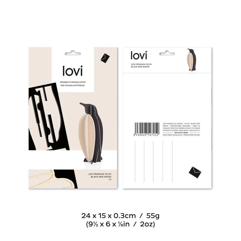 Decoración de madera LOVI Penguin