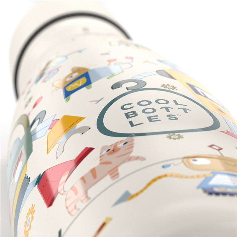 Botella Reutilizable 350ml Messey Robots