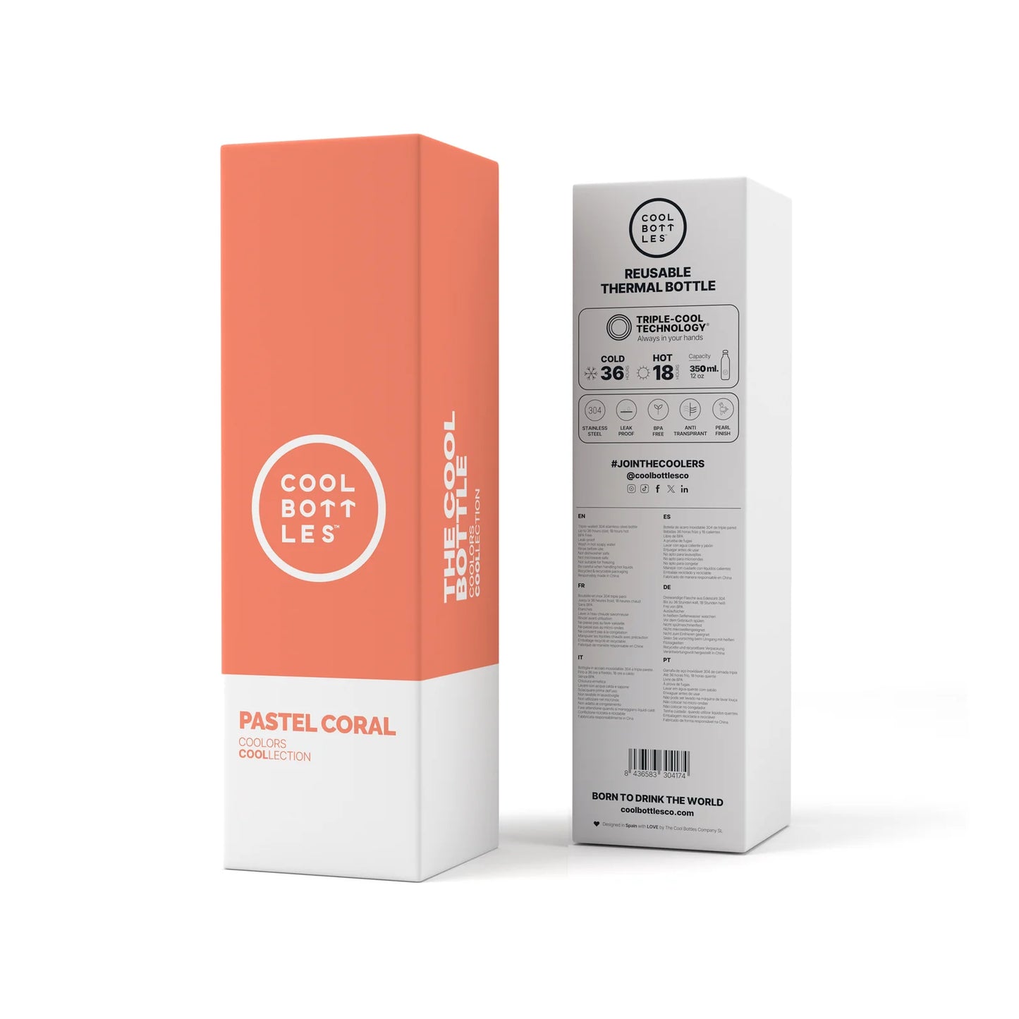 Botella Reutilizable Vivid Coral 350ml