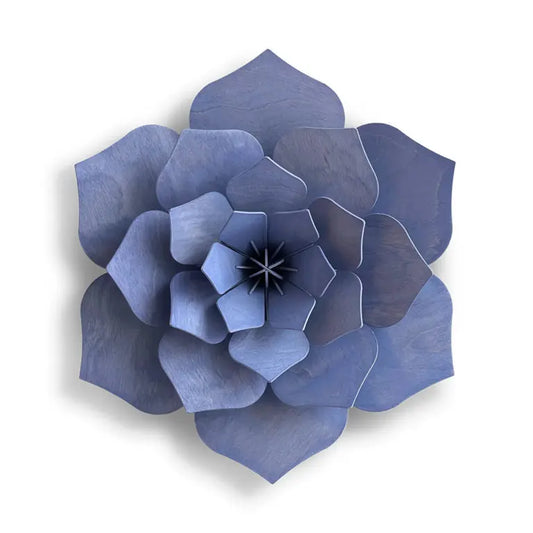 Decoración de madera LOVI Flor Azul Lavanda