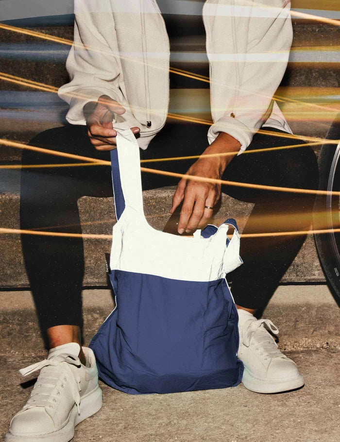 Bolsa Mochila plegable Notabag REFRECTIVE NAVY
