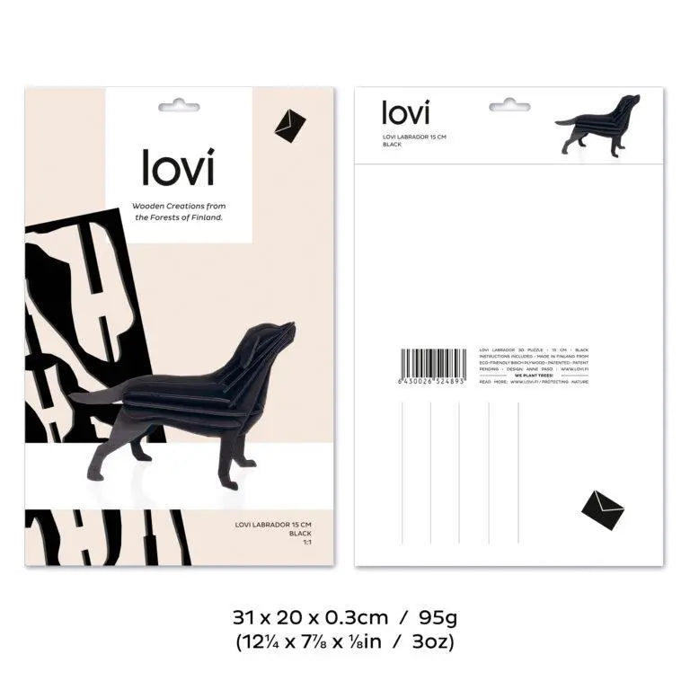 Decoración de madera LOVI Labrador Black